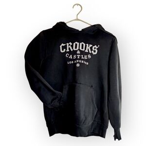 Crooks & Castles Womens Or Mens Charcoal Knitwear Hooded Sweater